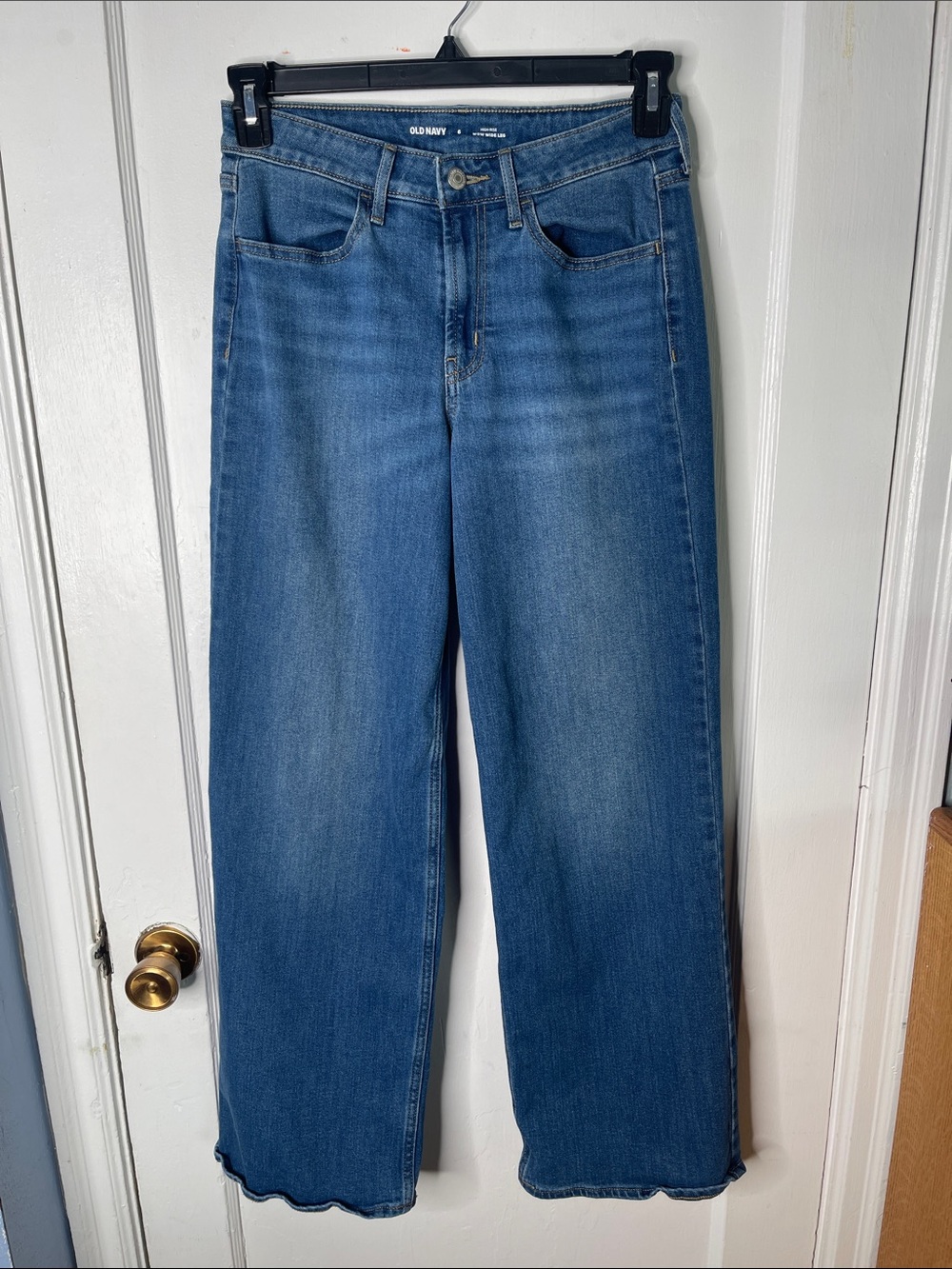 Old Navy 6 Wide Leg Jeans High Rise WOW Classic Denim Stretch